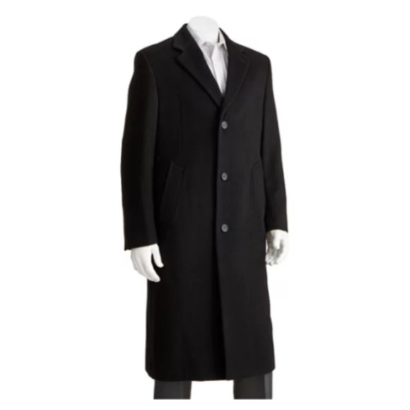 Jean-Paul Germain Classic-Fit Sander Wool-Blend Top Coat-Black-48R-NWOT